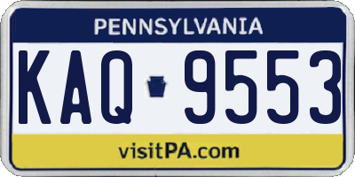PA license plate KAQ9553