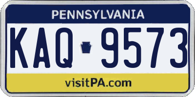 PA license plate KAQ9573