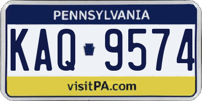 PA license plate KAQ9574