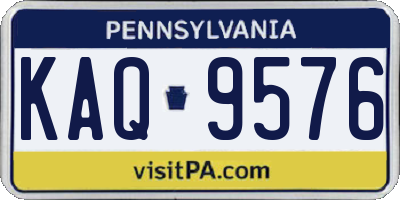 PA license plate KAQ9576