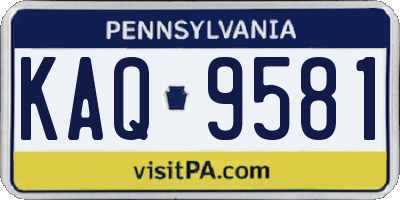 PA license plate KAQ9581