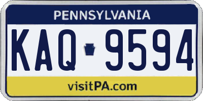PA license plate KAQ9594