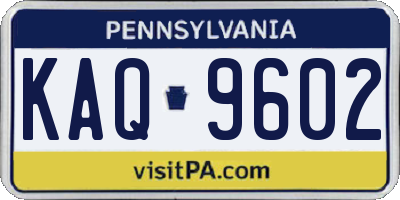 PA license plate KAQ9602