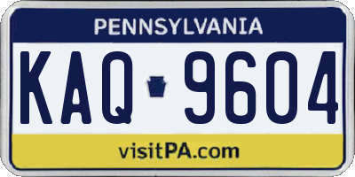 PA license plate KAQ9604