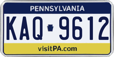 PA license plate KAQ9612