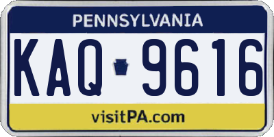 PA license plate KAQ9616