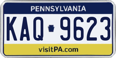 PA license plate KAQ9623