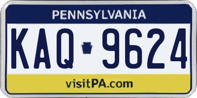 PA license plate KAQ9624