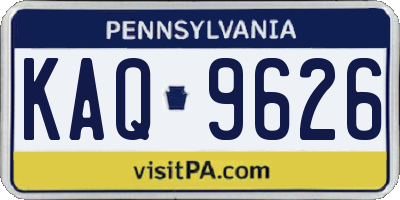 PA license plate KAQ9626