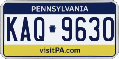 PA license plate KAQ9630