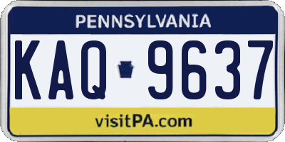 PA license plate KAQ9637