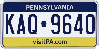 PA license plate KAQ9640