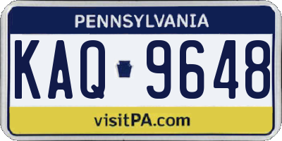 PA license plate KAQ9648