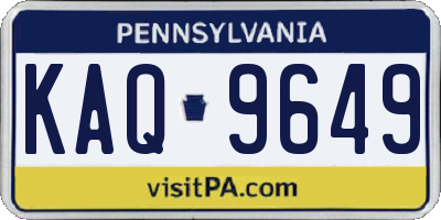 PA license plate KAQ9649