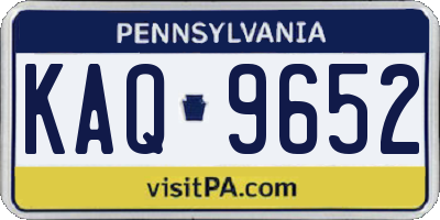 PA license plate KAQ9652