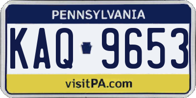 PA license plate KAQ9653