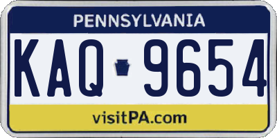 PA license plate KAQ9654