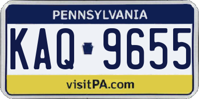 PA license plate KAQ9655