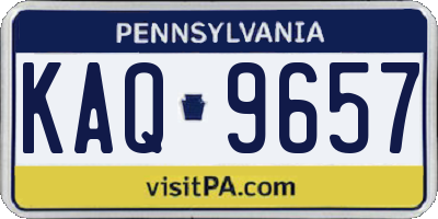 PA license plate KAQ9657