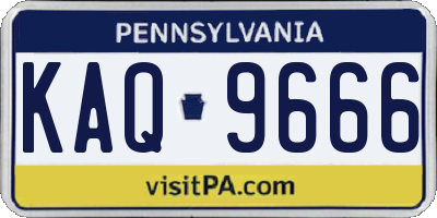 PA license plate KAQ9666