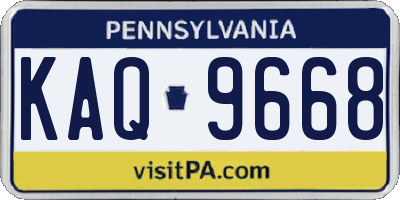 PA license plate KAQ9668