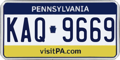 PA license plate KAQ9669