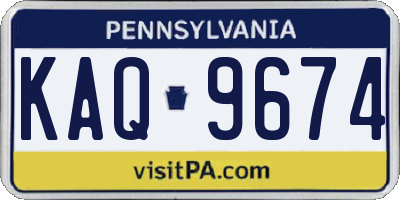 PA license plate KAQ9674