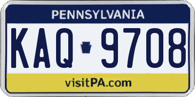 PA license plate KAQ9708
