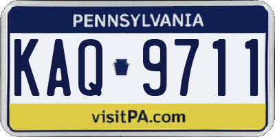 PA license plate KAQ9711
