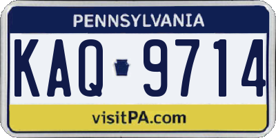PA license plate KAQ9714