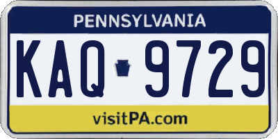 PA license plate KAQ9729