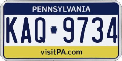 PA license plate KAQ9734
