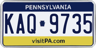 PA license plate KAQ9735