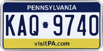 PA license plate KAQ9740