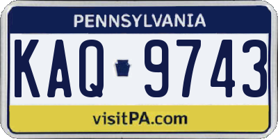 PA license plate KAQ9743