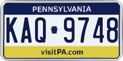 PA license plate KAQ9748