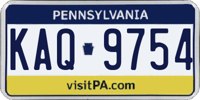 PA license plate KAQ9754