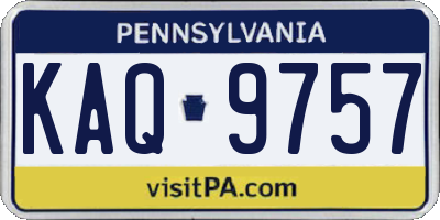 PA license plate KAQ9757