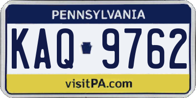 PA license plate KAQ9762