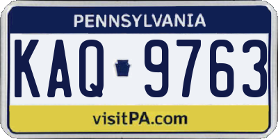 PA license plate KAQ9763