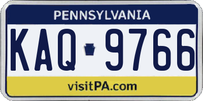 PA license plate KAQ9766