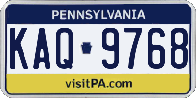 PA license plate KAQ9768
