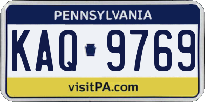 PA license plate KAQ9769