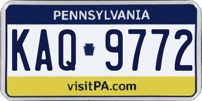 PA license plate KAQ9772