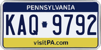 PA license plate KAQ9792