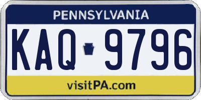 PA license plate KAQ9796