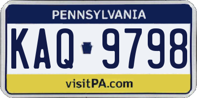 PA license plate KAQ9798
