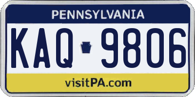 PA license plate KAQ9806