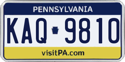 PA license plate KAQ9810