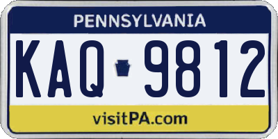 PA license plate KAQ9812